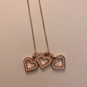 Ted Baker Three Heart Rose Gold Long Necklace